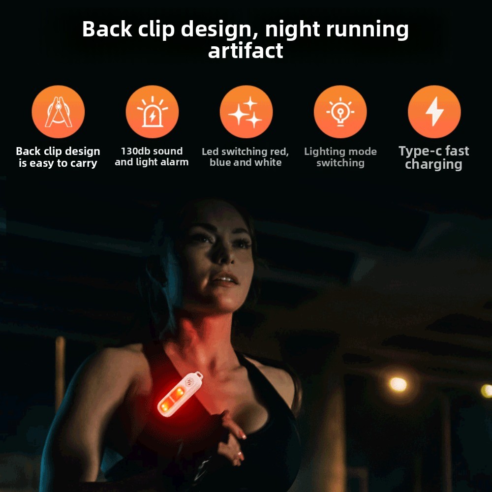Personal Alarm Keychain - 130dB ليلة تشغيل السلامة تحذير ضوء