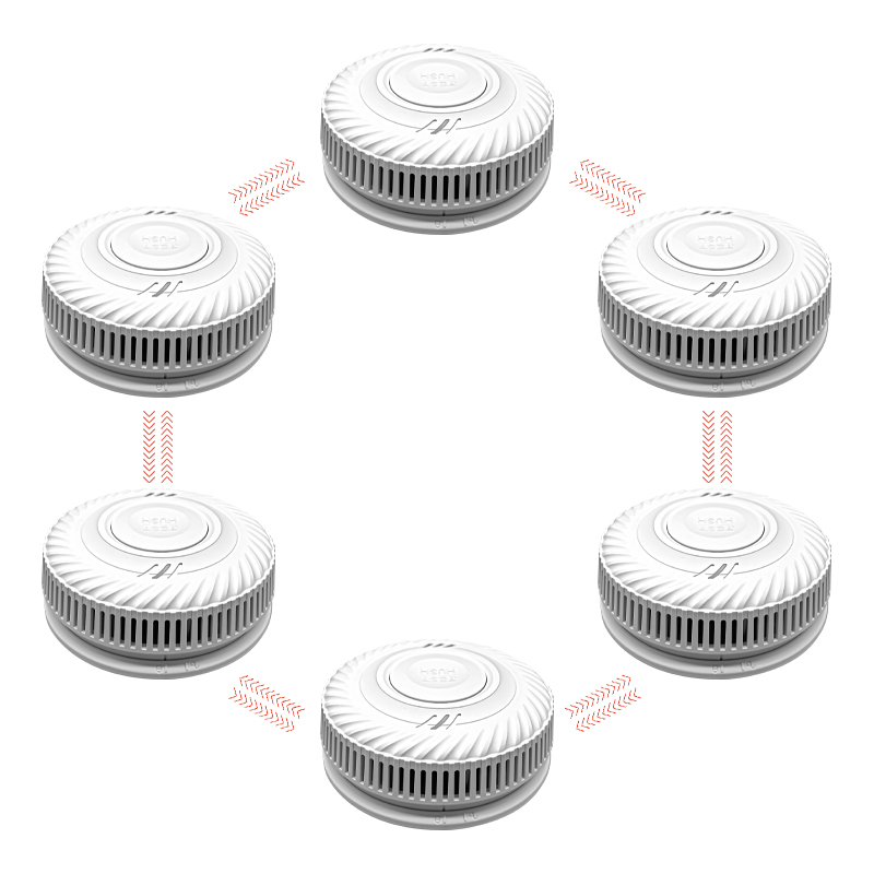 Smoke Detector Interconnected - أجهزة إنذار الدخان المترابطة معًا ببطارية