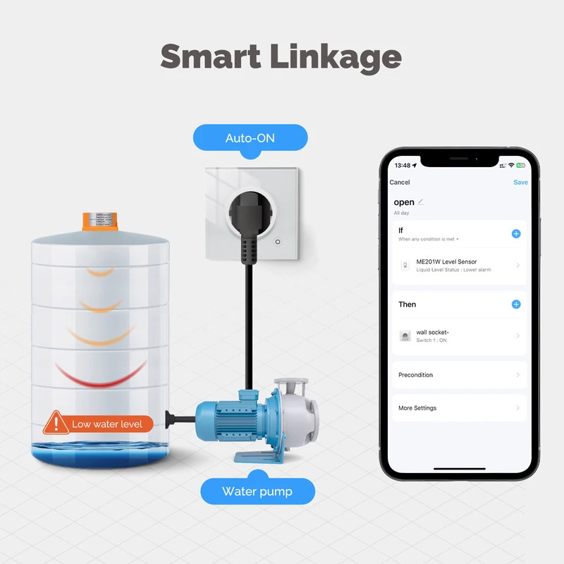مستشعر مستوى المياه الذكي MOES - مراجعة Water Alarm Sensor وسعره