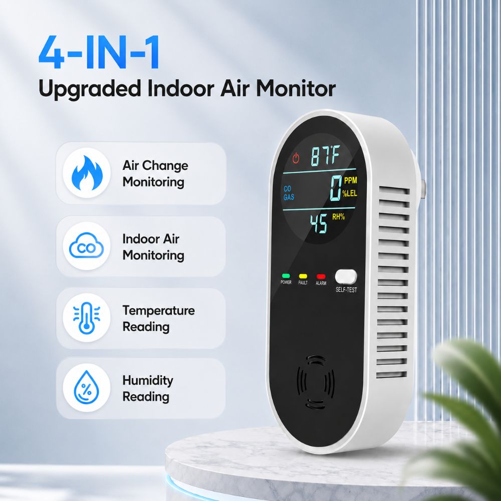 كاشف غاز متعدد الوظائف بشاشة L - مراجعة Co Detector Plug وسعره